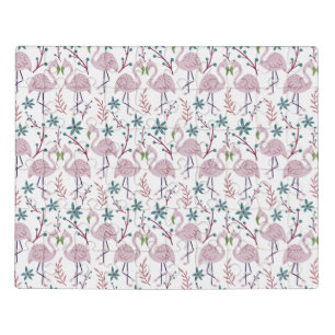 Pink flamingo seamless pattern on white background jigsaw puzzle