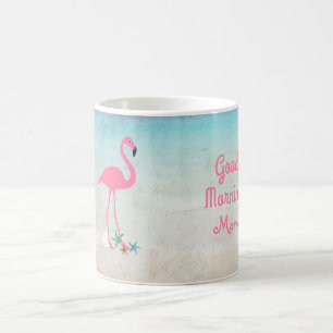 Pink Flamingo Seaside Design For Mom Coffee Mug