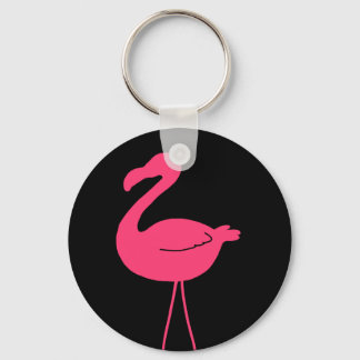 Pink Flamingo Silhouette Keychain
