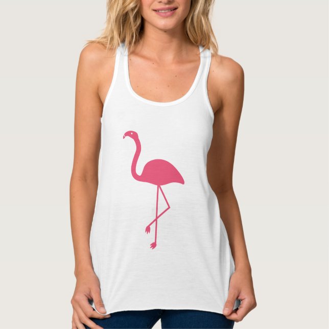 Pink Flamingo Silhouette Tank Top (Front)
