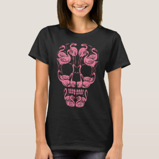 Pink Flamingo Skull Breast Cancer Awareness Hallow T-Shirt