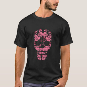 Pink Flamingo Skull Breast Cancer Awareness Hallow T-Shirt