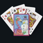 Pink Flamingo Snowman CHRISTMAS PLAYING CARDS<br><div class="desc">All In The Family. Bring A Smile To Your Holiday Game Of Cards. PINK FLAMINGO AND SNOWMAN,  CHRISTMAS PLAYING CARDS Poker  Susan Brack</div>