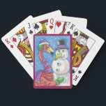Pink Flamingo Snowman CHRISTMAS PLAYING CARDS<br><div class="desc">All In The Family. Bring A Smile To Your Holiday Game Of Cards. PINK FLAMINGO AND SNOWMAN,  CHRISTMAS PLAYING CARDS Poker  Susan Brack</div>