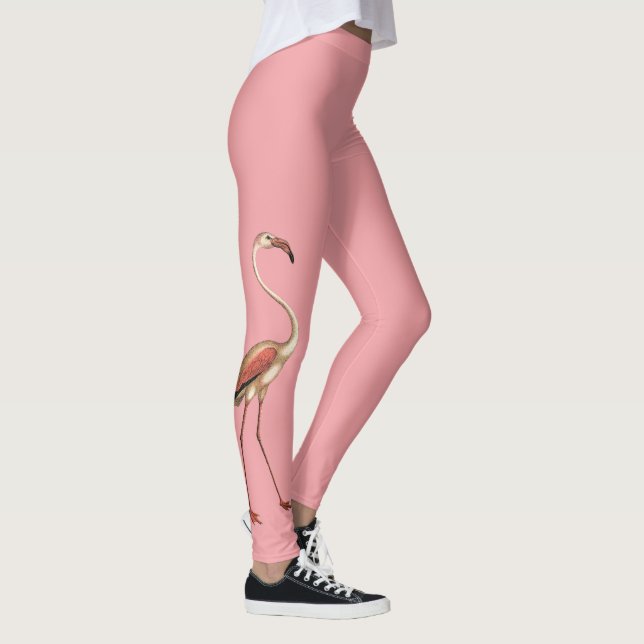 Pink Flamingo Spandex Leggings (Right)