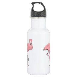 Pink Flamingo Stainless Steel Water Bottle | Zazzle