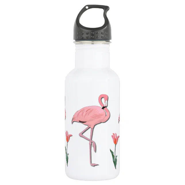 Pink Flamingo Stainless Steel Water Bottle | Zazzle