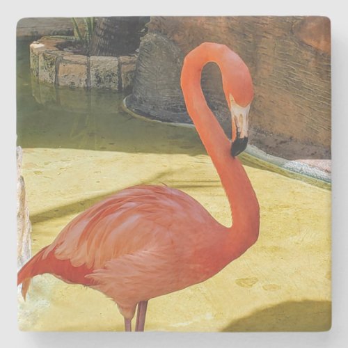 Pink Flamingo Stone Coaster