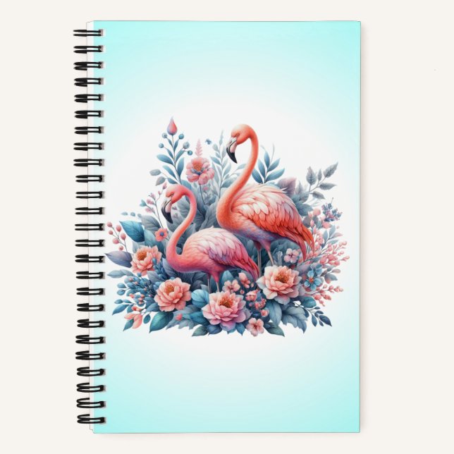 Pink Flamingo Sublimation Notebook (Front)
