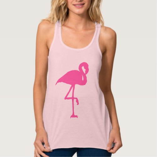 Pink Flamingo Summer Beach Print Pattern Tank Top