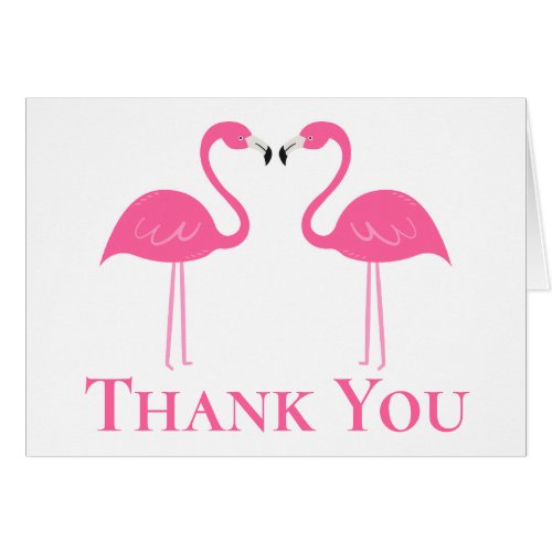 Pink Flamingo Summer Beach Wedding Thank You