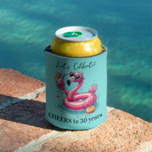 Pink Flamingo Summer Birthday Party Can Cooler