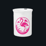 Pink Flamingo Summer Circle Design-68730 Beverage Pitcher<br><div class="desc">Pink Flamingo Summer Circle Design (Design Tracking Code-68730)</div>