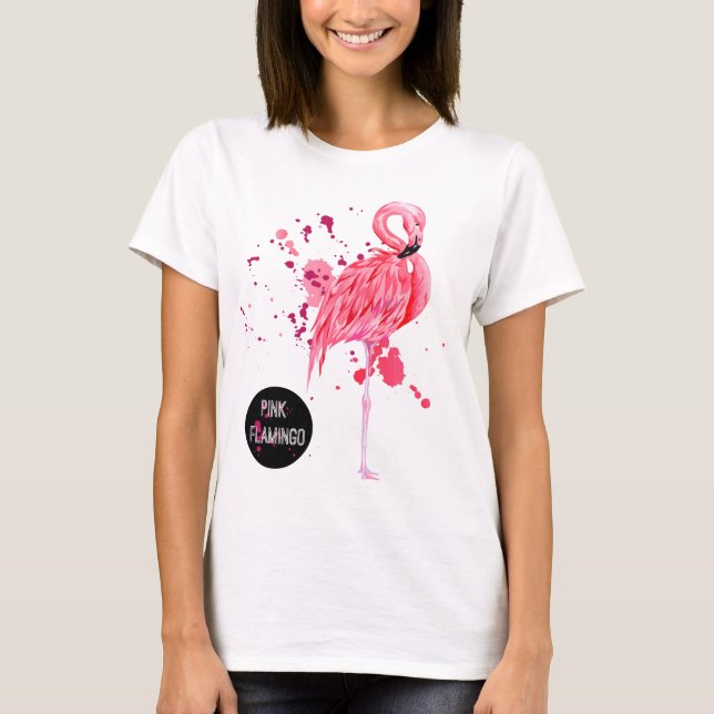 Pink Flamingo summer Gift T-shirt (Front)