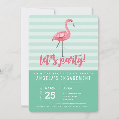 Pink Flamingo Summer Party Invitation