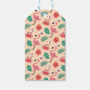 Pink Flamingo Summer Tropical Pattern Gift Tags