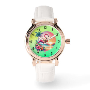 Pink Flamingo Sunset Clipart-93938 Watch