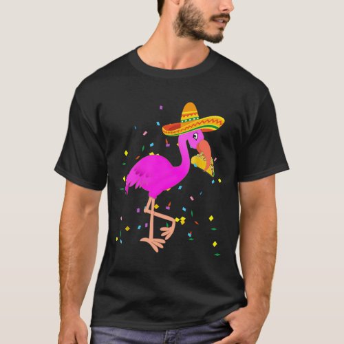 Pink Flamingo Taco Funny Mexican Cinco De Mayo T_Shirt