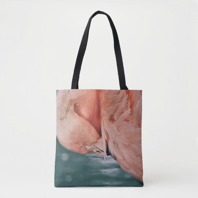Pink Flamingo Take a Bow Art Tote Bag (Front)