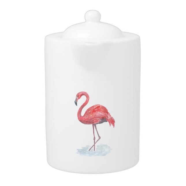 Pink Flamingo . Teapot (Front)