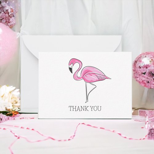 Pink Flamingo Thank You Note Cards