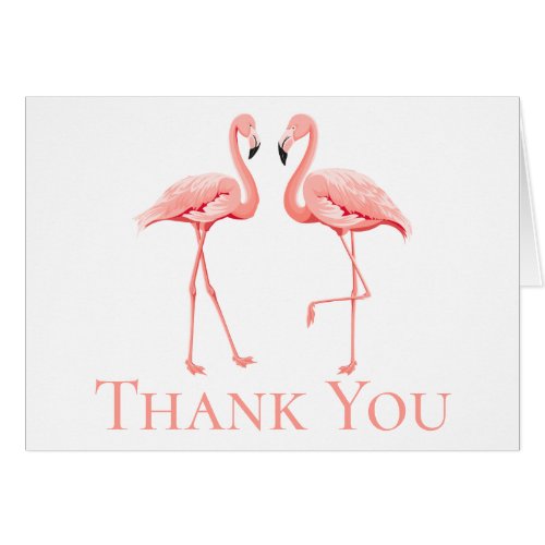 Pink Flamingo Thank You Tropical Wedding Beach