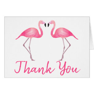 Pink Flamingo Thank You Tropical Wedding Beach Cards