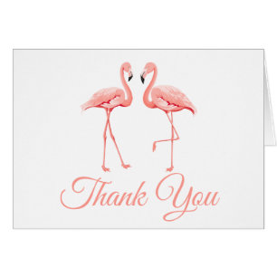 Pink Flamingo Thank You Tropical Wedding Beach Cards