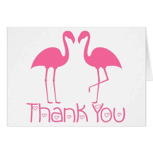 Pink Flamingo Thank You Tropical Wedding Beach P