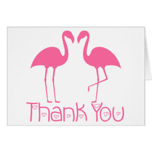 Pink Flamingo Thank You Tropical Wedding Beach P Cards
