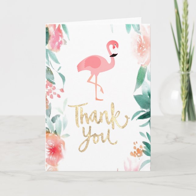 pink flamingo thank you typography (Front)