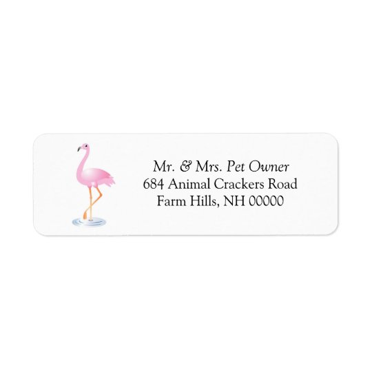 Pink Flamingo Theme Return Address Labels Stickers | Zazzle.com