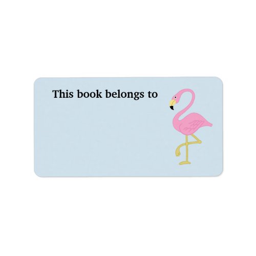 Pink Flamingo This Book Belongs To Label