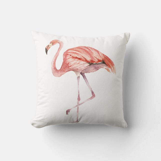 Pink Flamingo Throw Pillow (Front)