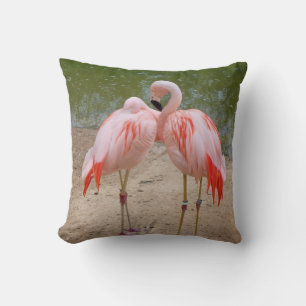 pink flamingo Throw Pillow