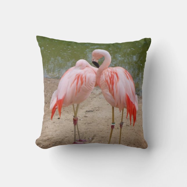 pink flamingo Throw Pillow (Front)