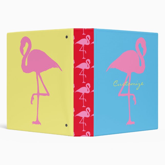 Pink Flamingo Thunder_Cove 3 Ring Binder (Background)