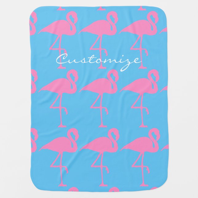 Pink Flamingo Thunder_Cove Baby Blanket (Front)