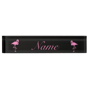 Pink Flamingo Thunder_Cove Desk Name Plate