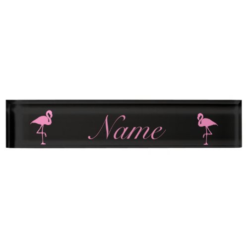 Pink Flamingo Thunder_Cove Desk Name Plate