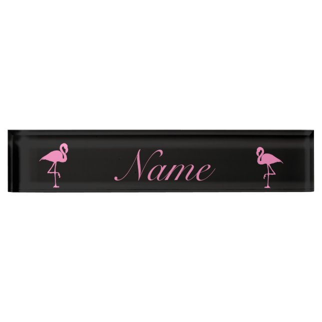 Pink Flamingo Thunder_Cove Desk Name Plate (Front)