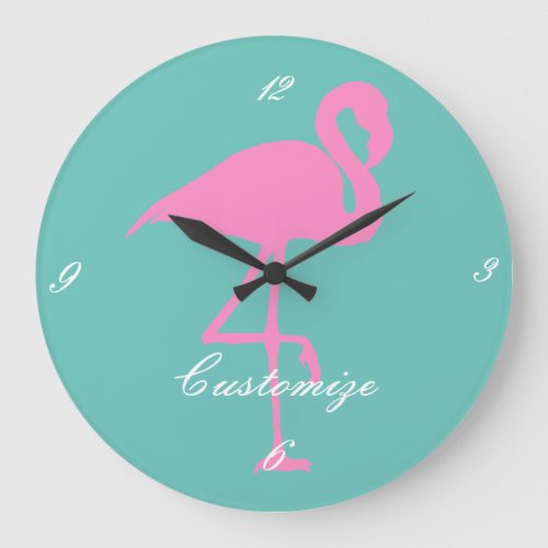 Pink Flamingo Thunder_Cove Large Clock