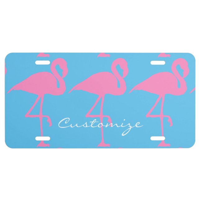 Pink Flamingo Thunder_Cove License Plate (Front)