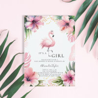 Pink Flamingo Tiara Bold Tropical Girl Baby Shower