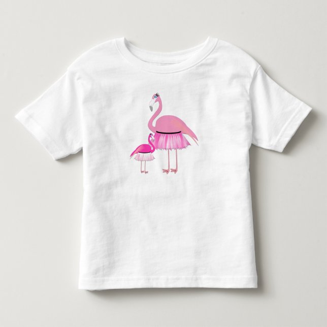 Pink Flamingo Toddler Ruffle Dress Toddler T-shirt (Front)