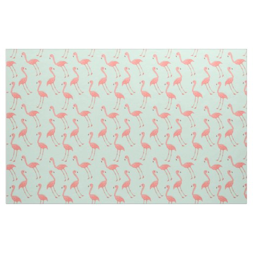 Pink Flamingo Trendy and Tropical Pattern Fabric