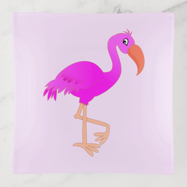 Pink Flamingo Trinket Tray (Front)