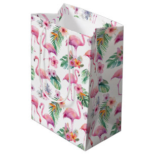 Pink Flamingo Tropical Baby Shower Gift Bag