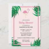 Pink Flamingo Tropical Baby Shower Invitation (Front)