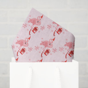 Pink Flamingo Tropical Beach Bird Christmas Tissue Paper